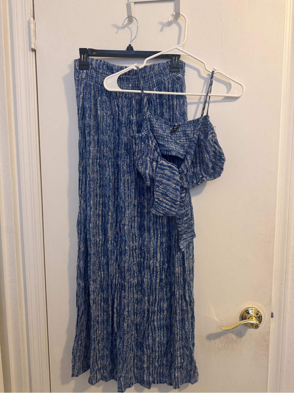 Windsor Blue Patterned Top & Skirt Set